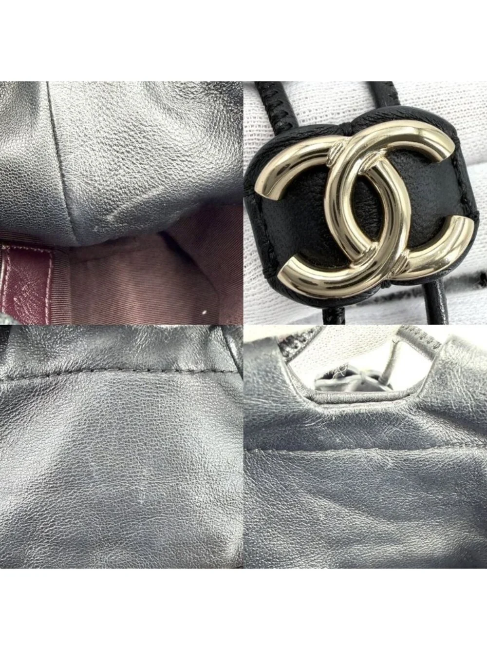 Chanel Shoulder Bag Chain Bag Crossbody Lambskin Black Gold Vintage